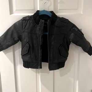 Baby Gap toddler leather bomber jacket, 12-18m